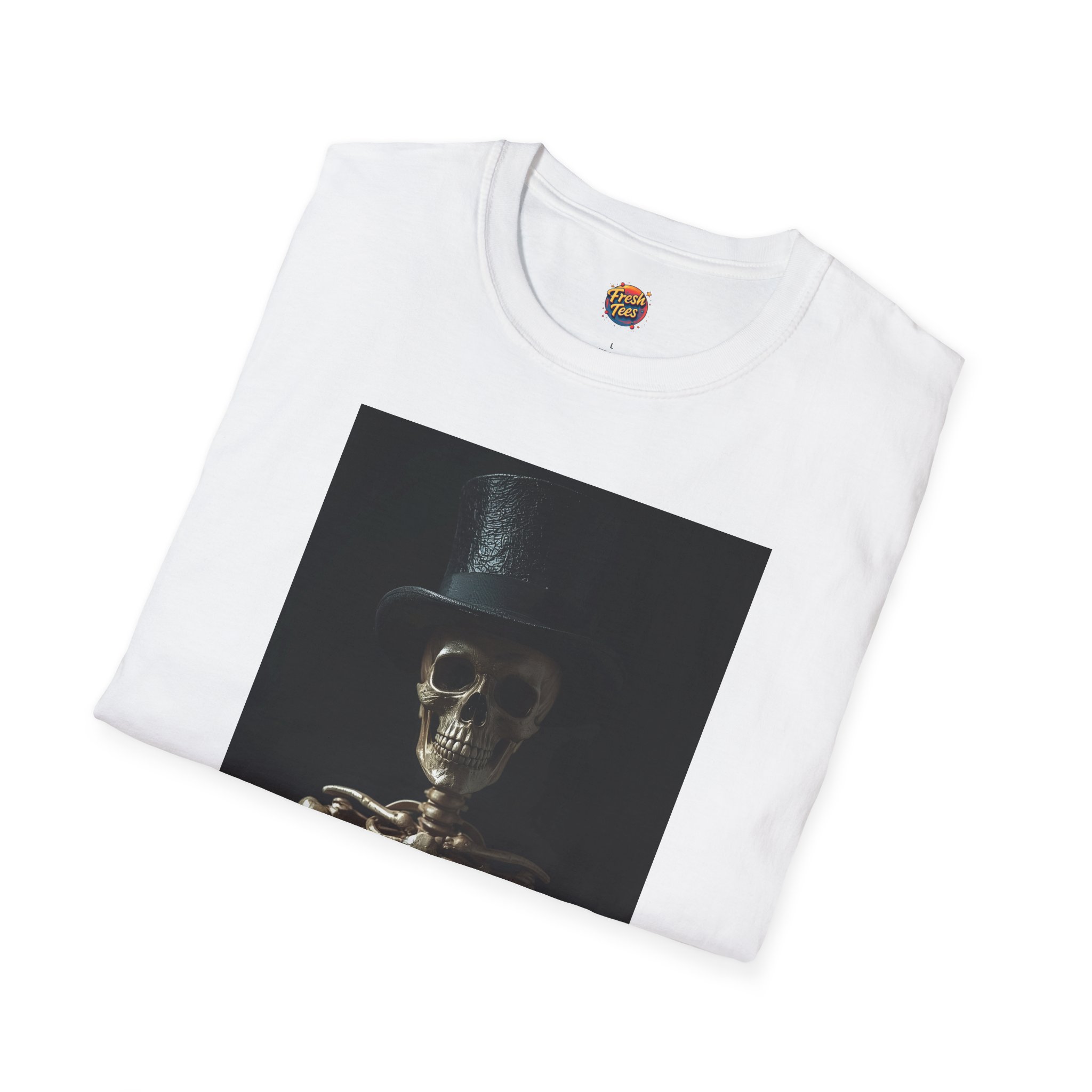 Vintage Skeleton Tee, Unisex Cotton T-Shirt - Image 4