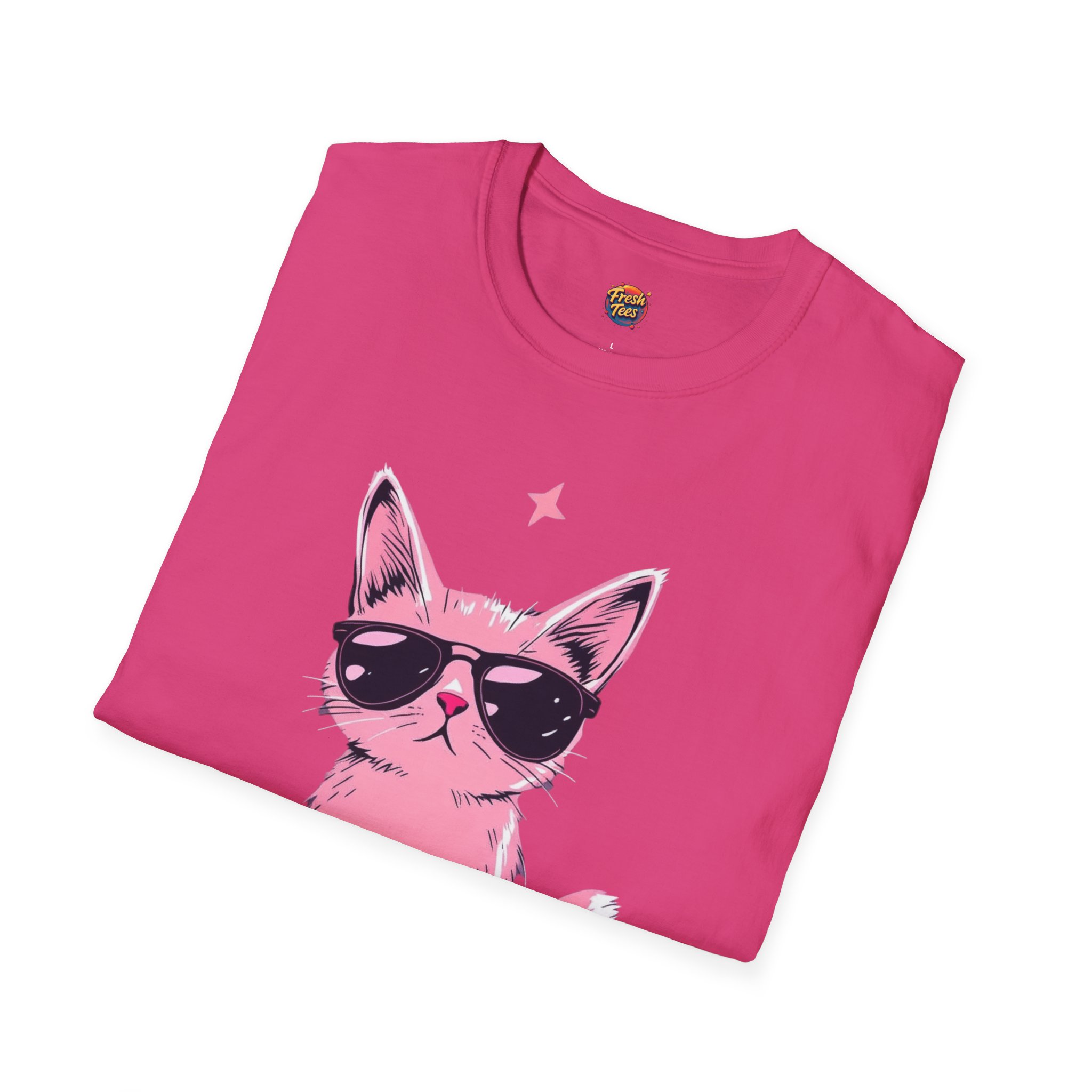 Cool Cat Unisex Softstyle T-Shirt - Image 32