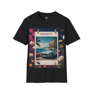 Monaco Vibes Unisex Softstyle T-Shirt - Vintage Car Graphic