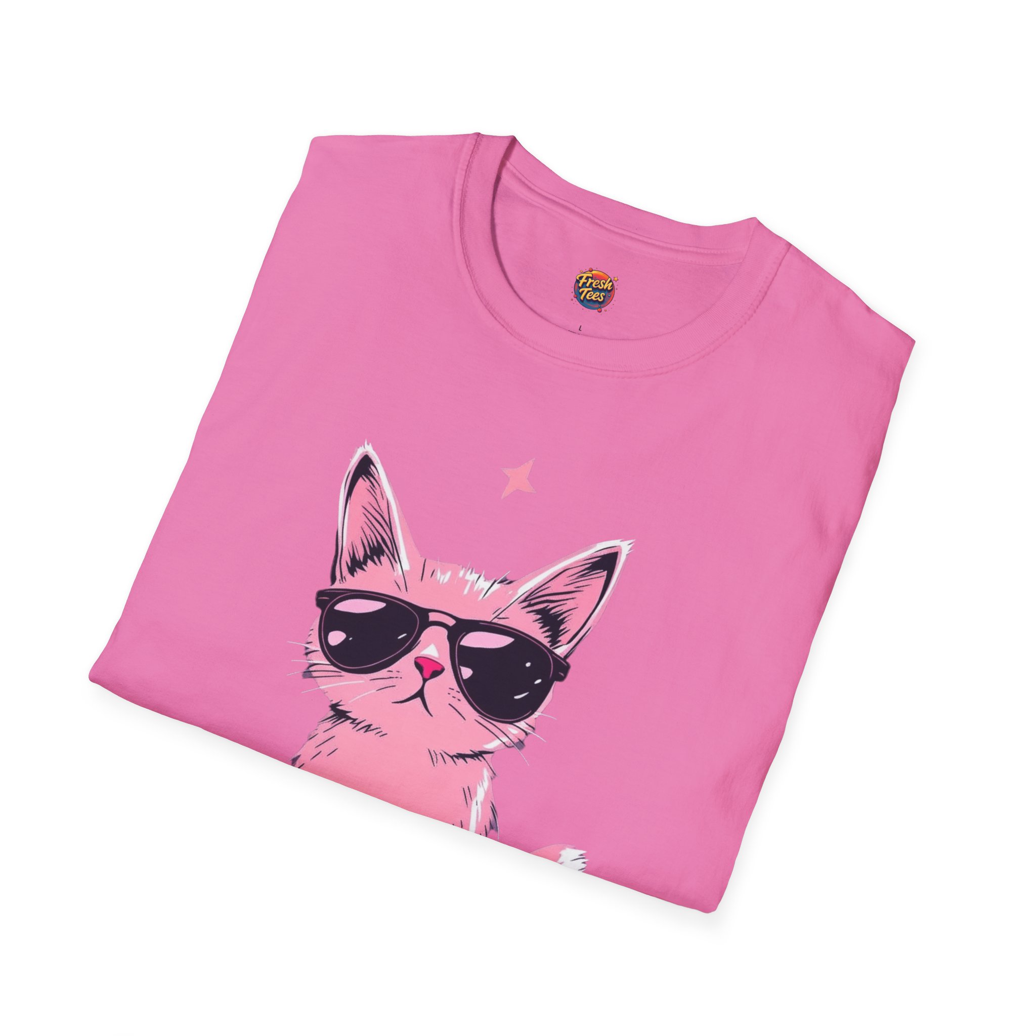 Cool Cat Unisex Softstyle T-Shirt - Image 28