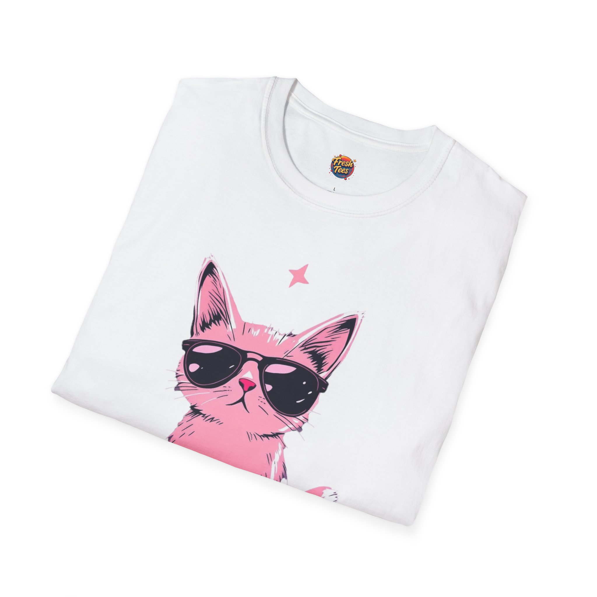 Cool Cat Unisex Softstyle T-Shirt - Image 4