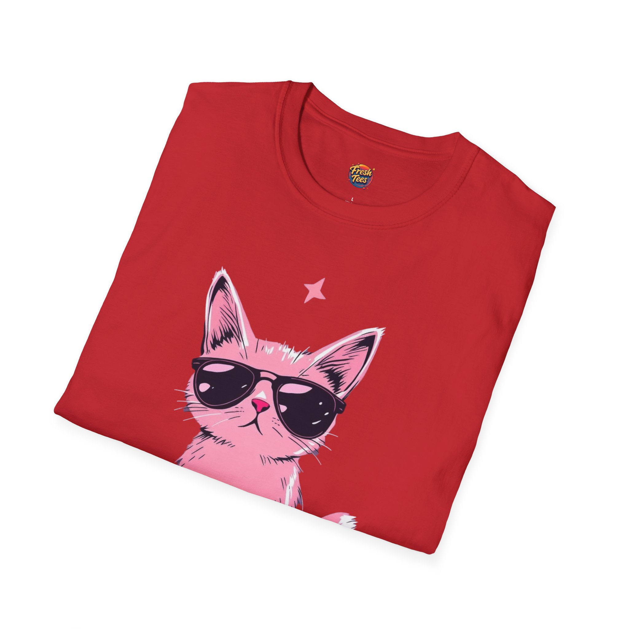 Cool Cat Unisex Softstyle T-Shirt - Image 36