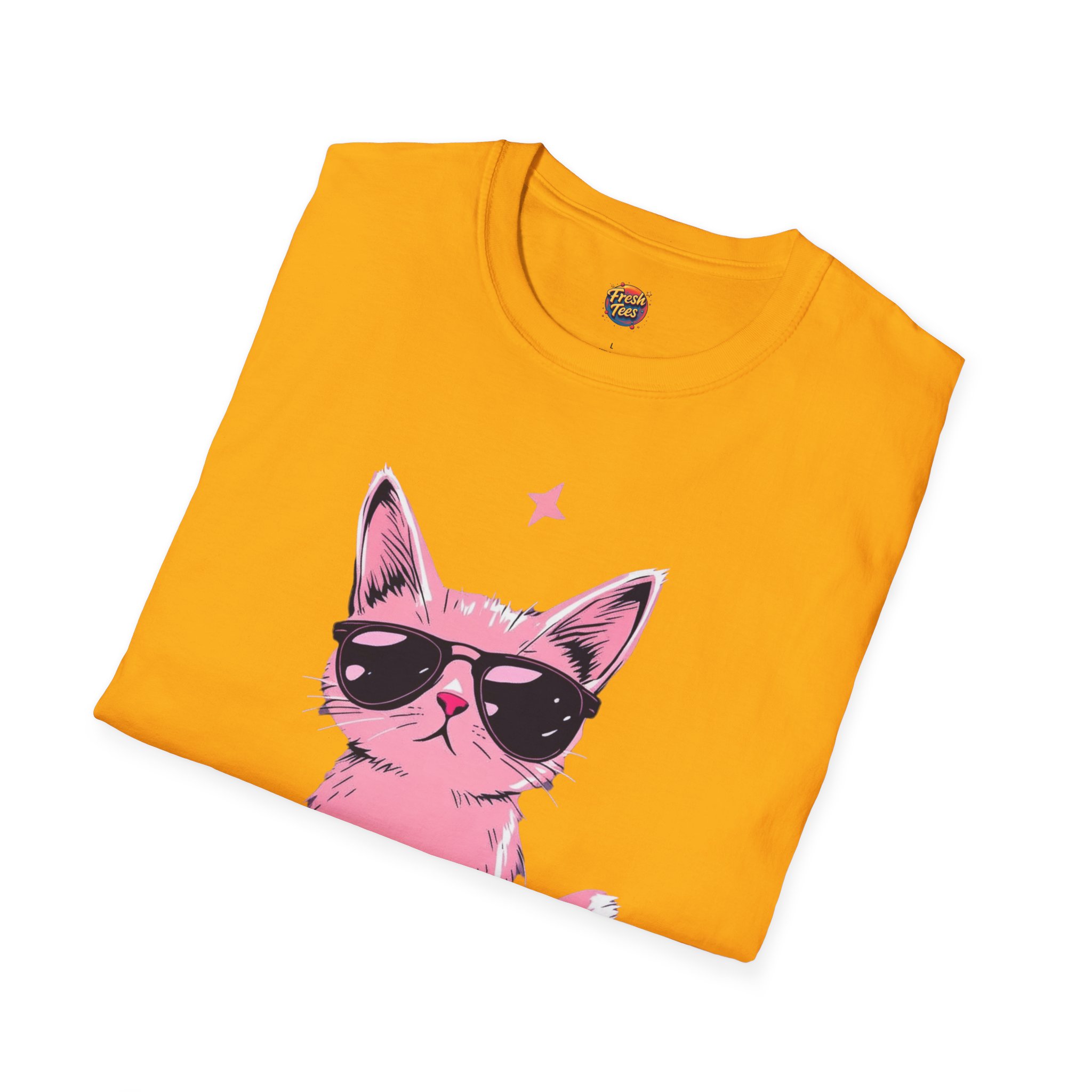 Cool Cat Unisex Softstyle T-Shirt - Image 12